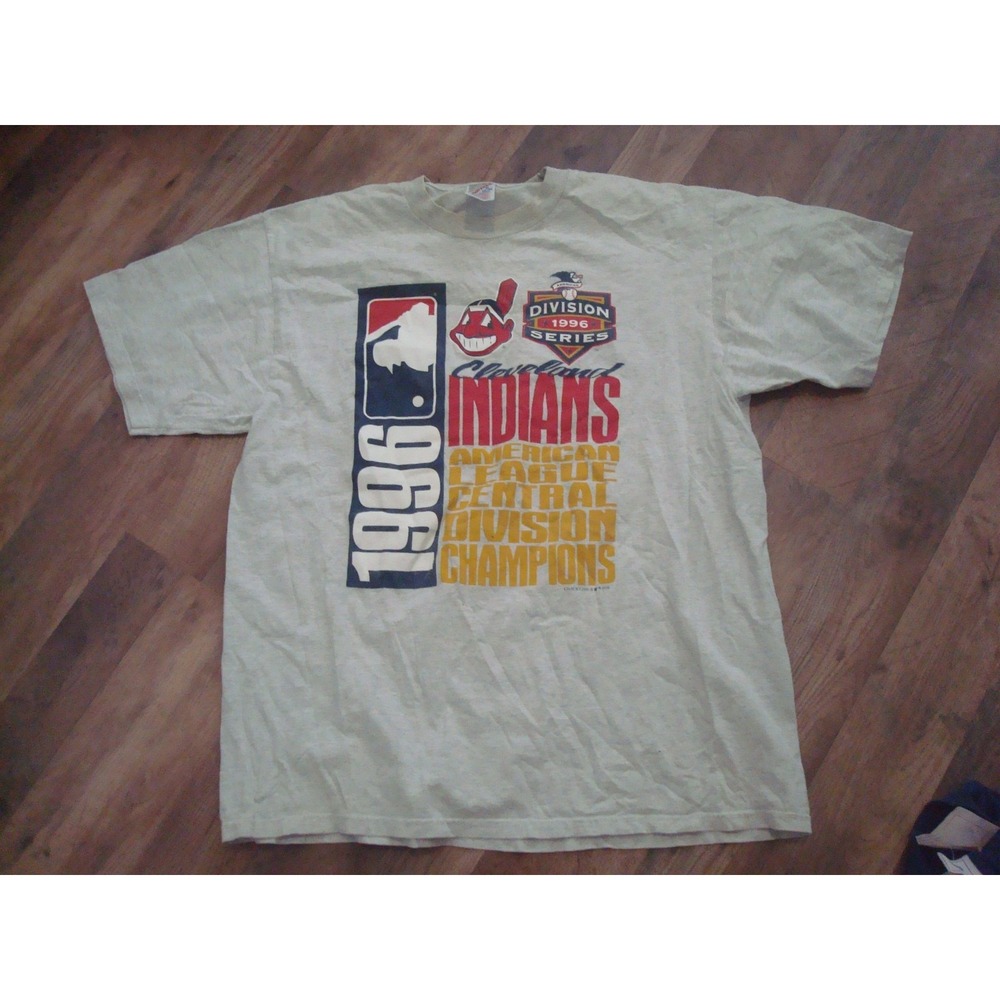CLEVELAND INDIANS 1996 PLAYOFFS LARGE SHIRT 90S 00S Y2K VINTAGE G6